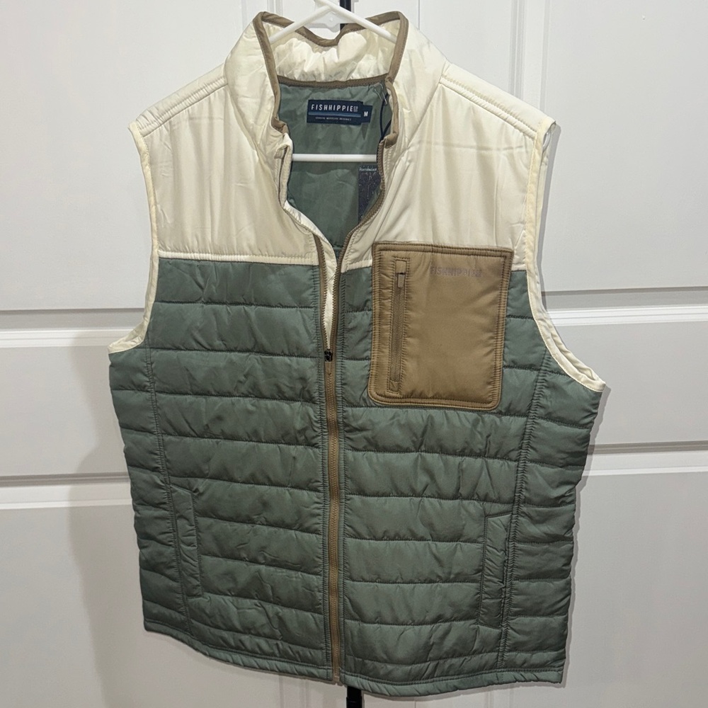 Fish Hippie Green and Cream Men's Vest